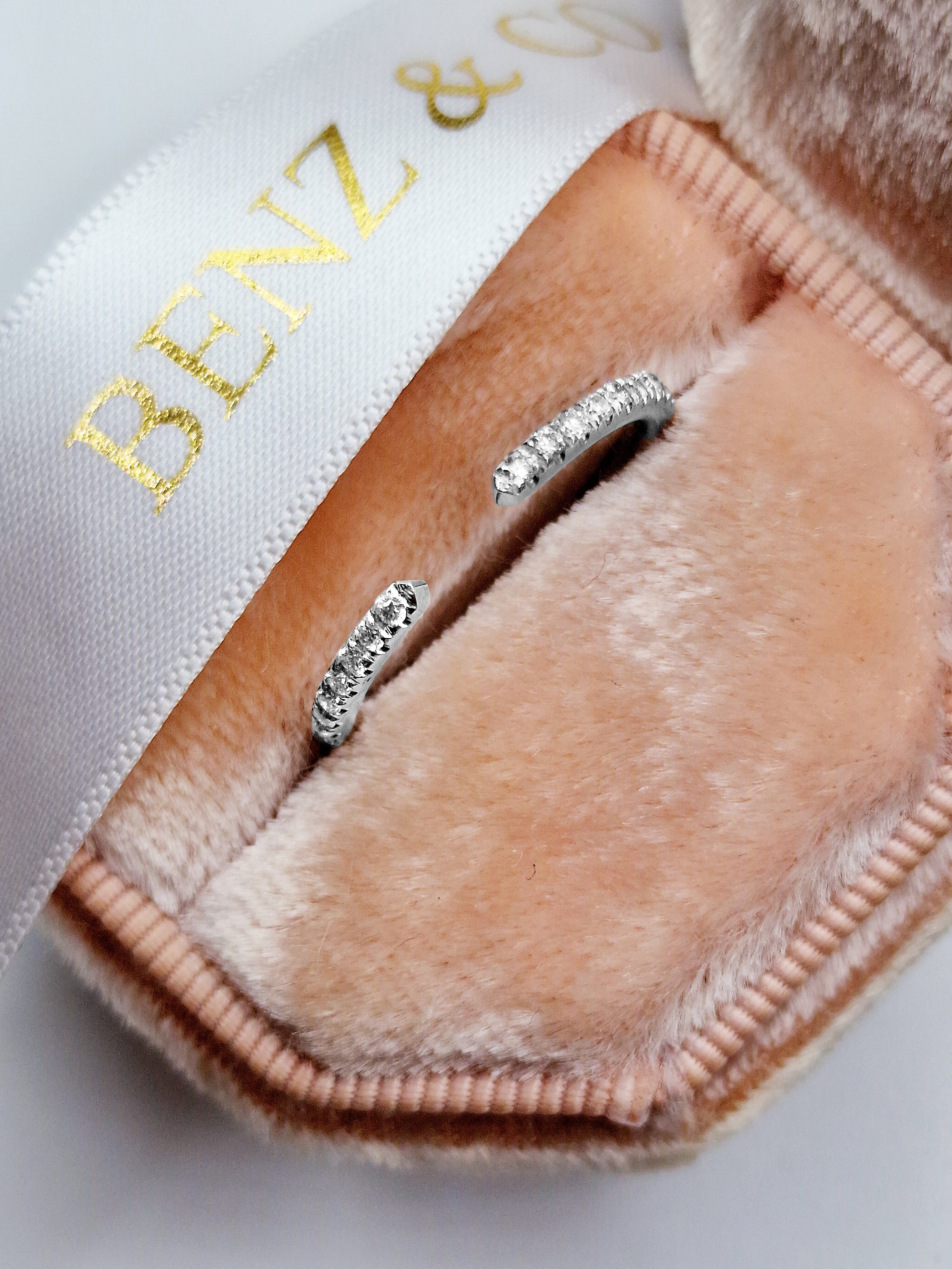 0.22 Ct Round Brilliant Cut Diamond Open Wedding Band in White Gold - Image 4