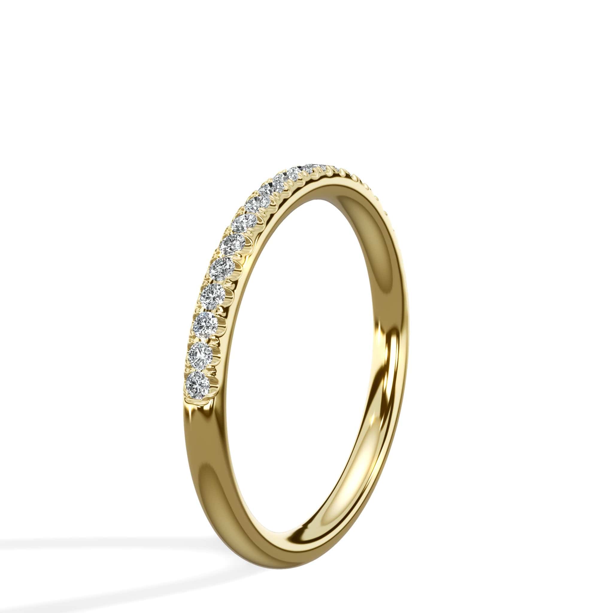 0.30 Ct Round Brilliant Cut Diamond Wedding Band in Yellow Gold - Image 4