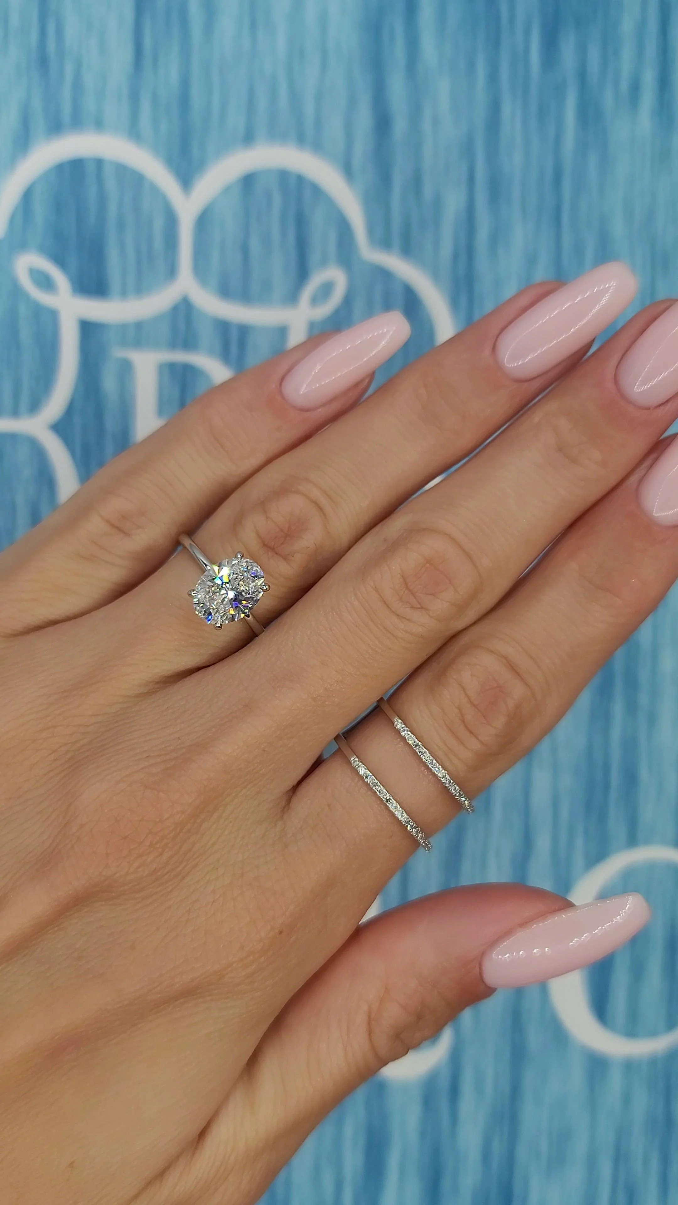 2.20 Carats Lab Grown Oval Cut Solitaire Hidden Halo Diamond Engagement Ring White Gold - Image 6