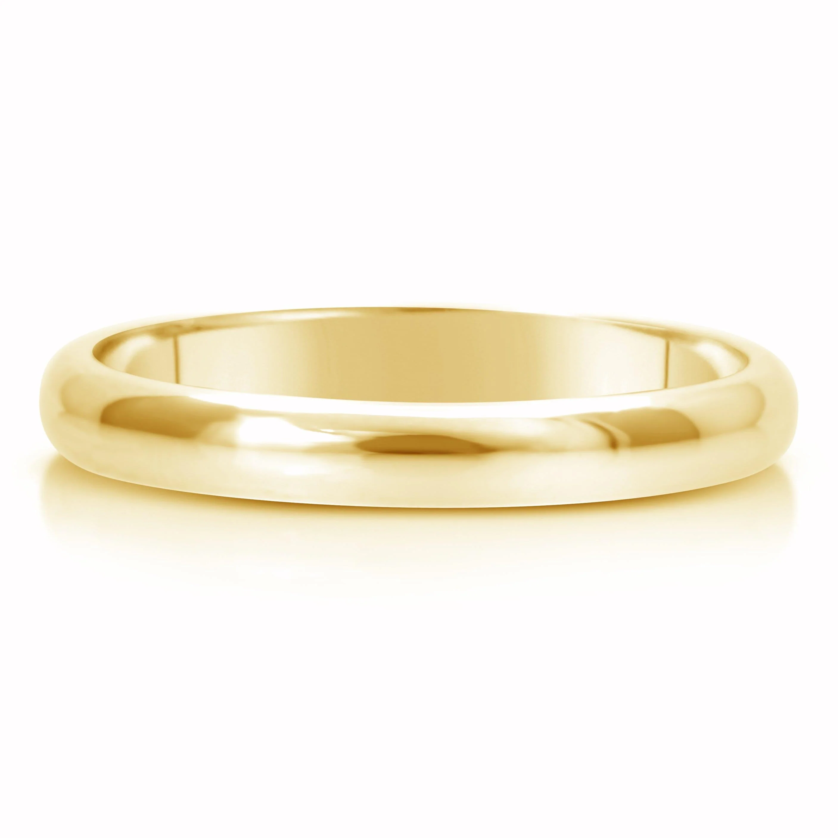 3mm Comfort Fit Dome Wedding Ring  In 14K Gold Or Platinum - Image 3